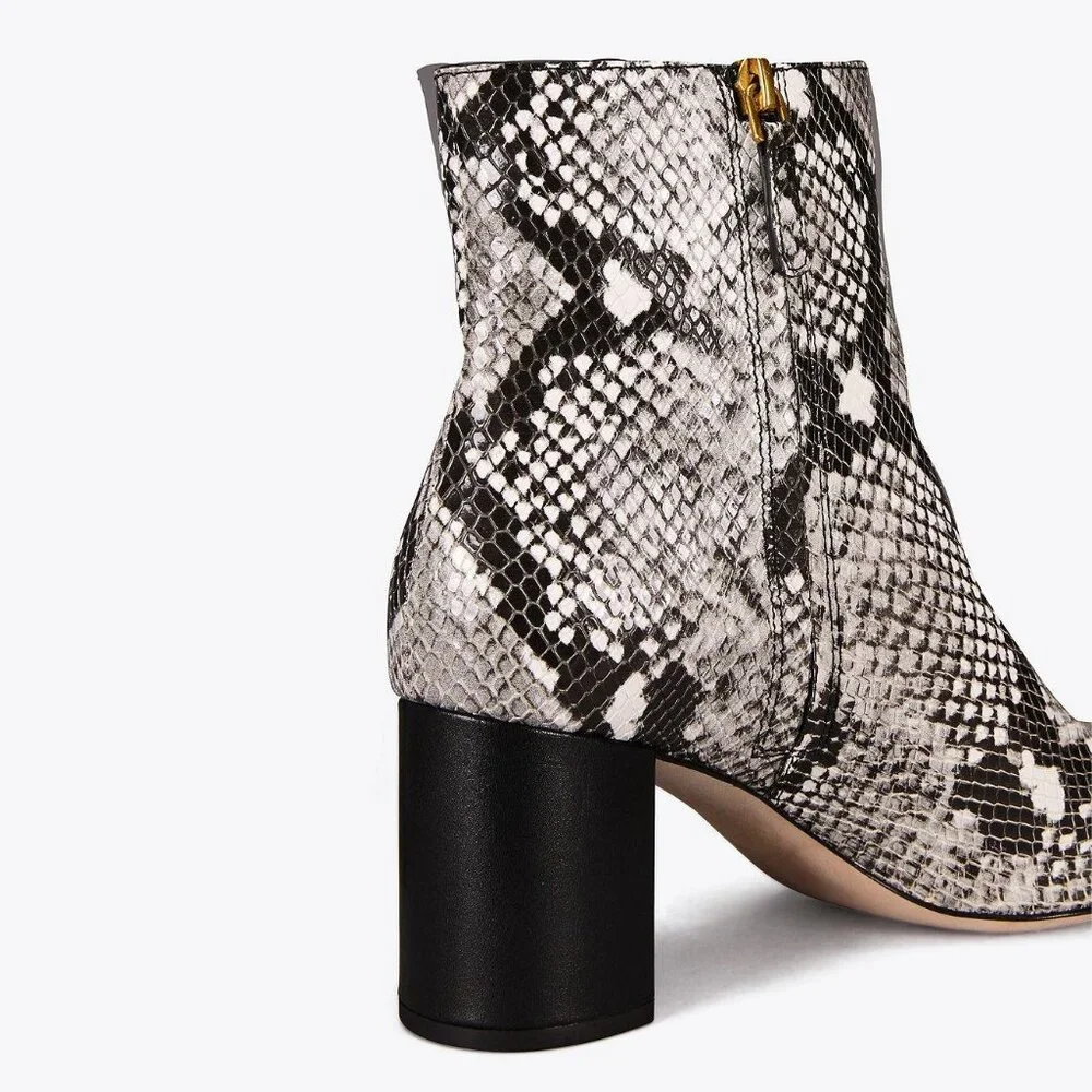 Tory Burch‎ Brooke Roccia Snake Print Leather Boots